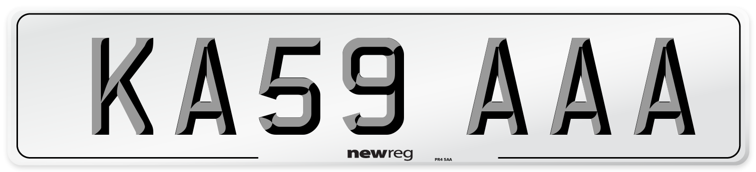 KA59 AAA Number Plate from New Reg